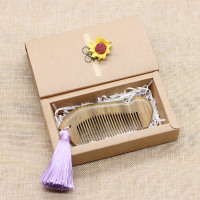 浅紫苏+菩提珠|檀香木梳子送女生生日情人节毕业季老师同学古风logo刻字