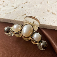 椭圆珍珠|夹子头饰发夹珍珠小号抓夹女夏鲨鱼夹夏季卡子发卡发饰网红侧边夹