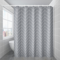 磁性浴帘套装淋浴房卫生间挡水条干湿分|EVA三角北欧 磁性（单帘）200宽度*200高度+绑带