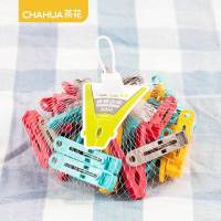 塑料衣夹子晾衣架小夹子晒晾衣夹家用防风固蚊帐衣服夹子 网袋夹20只