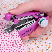 便携式迷你小型手持缝纫机简易家用多功能袖珍手工手动微型裁缝机 手动缝纫机（颜色随机） 无赠品