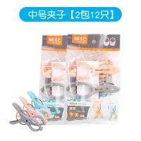 塑料衣夹子晾衣架小夹子晒晾衣夹家用防风固蚊帐衣服夹子 中号被夹【2包12只】
