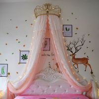 床幔床头帘宫廷女孩公主房装饰帘韩式蚊帐床帘欧式纱帘架婚庆