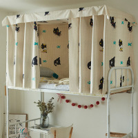 大学生寝室宿舍上下铺床帘半遮光简约韩版透气防尘顶蚊帐床围床幔