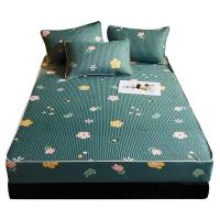 泰国乳胶冰丝凉席床笠款三件套可水洗折叠夏天家用空调软席子