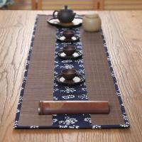 ~茶席 桌旗茶盘垫棉麻竹席竹茶垫 功夫茶干泡垫茶帘六君子隔热垫