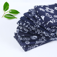 乌镇加厚蓝印花仿蜡染青花布复古民族风服装布料窗帘手工桌布面料