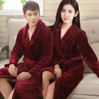 秋冬天青年男女士情侣法兰绒睡袍浴袍休闲水貂绒绒睡衣家居服
