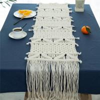 波西米亚餐桌桌旗现代简约茶几桌垫编织毯桌布床旗床尾巾