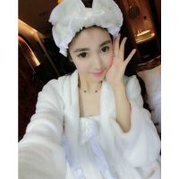 法兰绒睡衣秋冬季女士性感长袖裹胸睡袍三件套可爱睡裙抹胸浴袍
