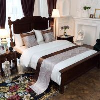 星级酒店宾馆民宿床尾巾床旗靠垫抱枕床盖桌旗床裙|抽象线条咖啡 靠垫(50cm*50cm)