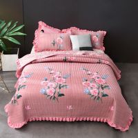 水晶绒床盖盖毯床单毛毯绒毯炕盖榻榻米双面防滑夹棉冬季保暖加厚