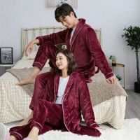 睡袍女冬秋季情侣法兰绒浴袍加厚长款学生性感浴衣绒男士睡衣