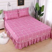 新款韩版床裙三件套磨毛床罩1.2/1.5/1.8米2.0米亲肤芦荟棉保护套