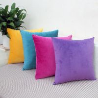 北欧纯色抱枕沙发靠垫办公室腰靠枕床头靠背垫天鹅绒抱枕套定制