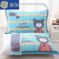 纯棉枕巾一对装全棉纱布加大厚枕头巾婴儿童成人欧式情侣卡通枕巾