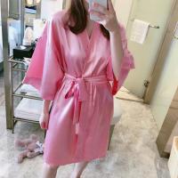 睡衣女夏季冰丝薄款春秋性感可爱睡袍裙韩版浴袍式宽松家居服晨袍