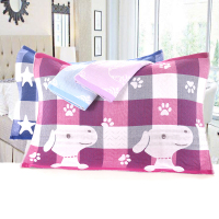 纯棉三层纱布枕巾中号枕头巾40x60厘米成人儿童大枕巾