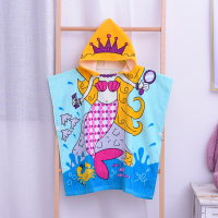 特价卡通儿童浴巾带帽纯棉百变沙滩小孩浴袍浴衣宝宝斗篷浴披