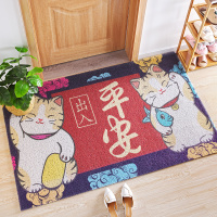 招财猫丝圈可裁剪出入平安门口进门地毯家用入户门垫脚垫入门