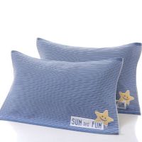 纯棉枕巾一对方格褶皱款成人单人大方档柔软吸水纱布耐脏