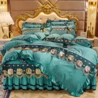 欧式水晶绒加厚床上四件套加绒夹棉床裙床罩款床单被套床上用品冬