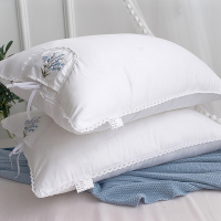 薰衣草刺绣枕芯纯棉颈椎保健枕全棉单人枕头2只装