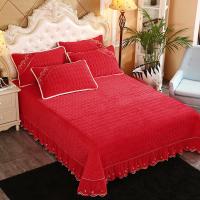水晶绒单件款床单夹棉床盖三件套榻榻米炕罩欧式绗缝垫炕毯
