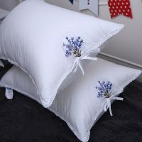 薰衣草全棉枕头一对枕芯成人纯棉家用枕单人护颈椎枕