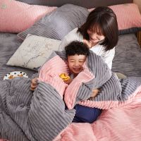 纱莎纯色魔法绒被套四件套床上用品秋冬加厚法兰绒单双人保暖床单