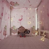 学生宿舍床帘 大学生寝室床幔女生上铺下铺带纱遮光布送灯纱帘子