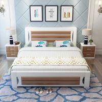 送床垫+床头柜床架主卧床双人床1.2米1.5米1.8米床架大床1米