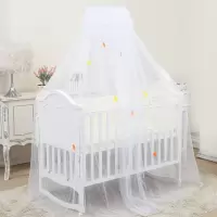婴儿床蚊帐宝宝蚊帐可折叠带支架无底开门式可升降小孩蚊帐罩通用