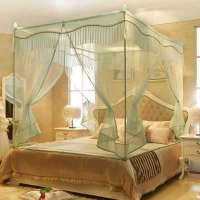 自然居坐床式蚊帐1.2米1.5米1.8米2米床三开门方顶蚊帐单双人家用