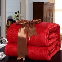 结婚被子喜被陪嫁大红色蚕丝婚庆棉被芯双人加厚保暖冬被子母被
