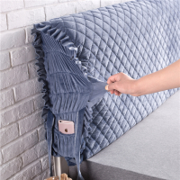 全包加厚床头罩欧式简约实木布艺皮床不规则弹力软包靠背防尘罩套