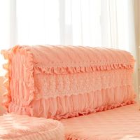 韩版蕾丝夹棉床头罩欧式公主婚庆纯色红全包软包靠背罩防尘套