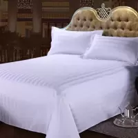 单件白色床单宾馆酒店床上用品涤棉床单医院旅店美容院