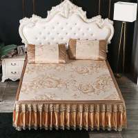 凉席冰丝席带床裙凉席折叠凉席单人凉席0.9/1.2/1.5/1.8/2米床学