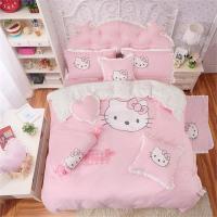 纯棉被子四件套可爱女生卡通女孩床上女童床单三件套公主风小奶牛