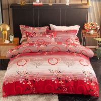 全棉加厚磨毛四件套床上用品纯棉1.8m米简约单双人宿舍三件套