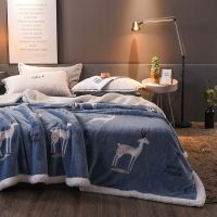 网红毛毯双层毛毯 被子冬季羊羔绒加厚保暖法兰绒毯子珊瑚绒毯子