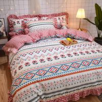 韩版公主风床裙四件套荷叶花边少女风1.2床床单款三件套