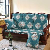 实木沙发垫带靠背加厚海绵坐垫连体红木单人老式坐垫秋冬三人组合
