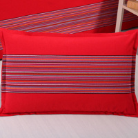 加厚加密纯手工老粗布单人枕头套拉链式老粗布枕套一对装特价J5