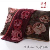 纯棉枕巾 大气提花奢华档一对加大加厚割绒枕头巾