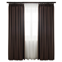 遮光隔热窗帘北欧避光挂钩式窗帘布新款卧室阳台全防晒遮阳布