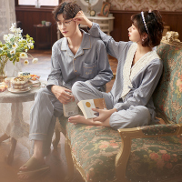 情侣睡衣女春秋纯棉长袖日式和服网红2020年新款男士套装