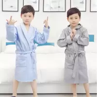 儿童浴袍纯棉吸水带帽薄款男孩夏季洗澡浴衣速干游泳女孩宝宝睡袍