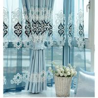 窗帘遮光成品定制欧式客厅卧室阳台心免打孔档飘窗窗帘纱